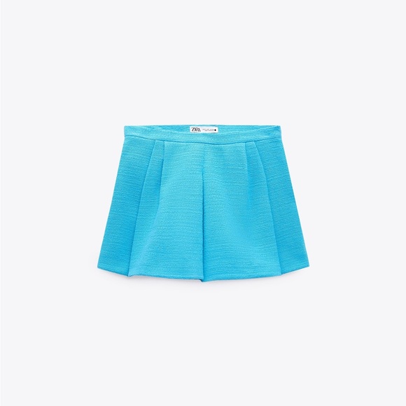 Zara Set - Sky Blue Crop Textured Bomber & Mini Skirt - Picture 16 of 17